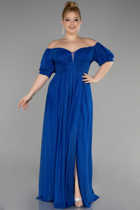 Вечернее платье большого размера Длинный Ярко-синий ABU3615