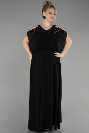 Дизайнерские платья больших размеров Длинный Сифон Черный ABU3649