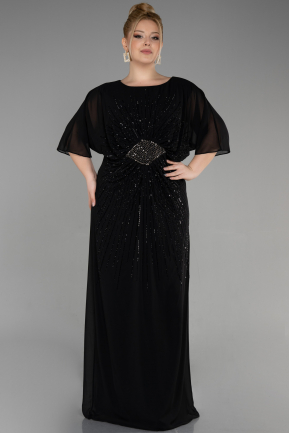 Дизайнерские платья больших размеров Длинный Сифон Черный ABU3651