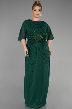 Дизайнерские платья больших размеров Длинный Сифон Изумрудно-зеленый ABU3651