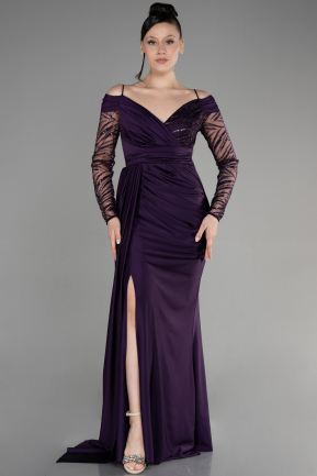 Вечерние Платья Длинный Тёмно-пурпурный ABU3656