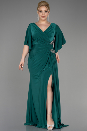 Платье для помолвки большого размера Длинный Изумрудно-зеленый ABU3736