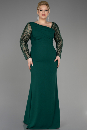 Свадебное платье большого размера Длинный Изумрудно-зеленый ABU3713