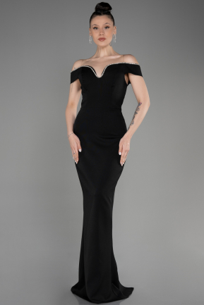 Вечернее платье большого размера Длинный Черный ABU3784