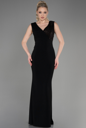 Длинное Вечернее Платье Черный ABU1190