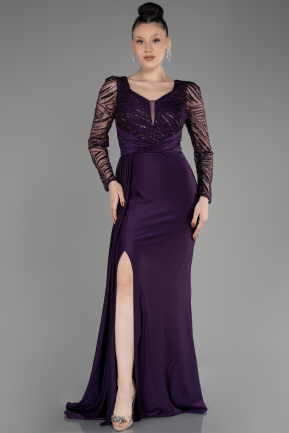 Вечерние Платья Длинный Тёмно-пурпурный ABU3834