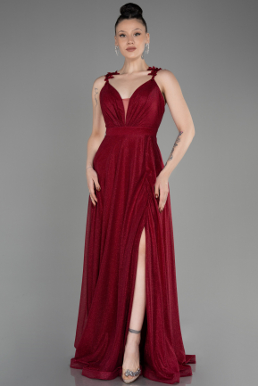 Длинное Вечернее Платье Бордовый ABU2307