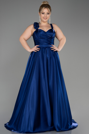 Платье для помолвки большого размера Длинный Темно-синий ABU3752