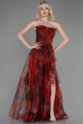 Длинное Вечернее Платье Цвет корицы ABU3360