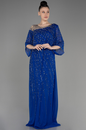 Платье Для Помолвки Большого Размера Длинный Ярко-синий ABU3650