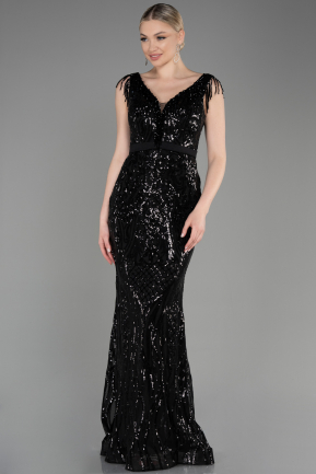 Long Black Mermaid Prom Dress ABU3874