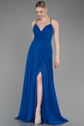 Длинное Выпускное Платье Ярко-синий ABU1305