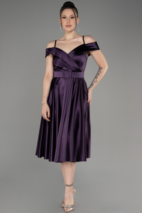 Коктейльные Платья Миди Тёмно-пурпурный ABK2080