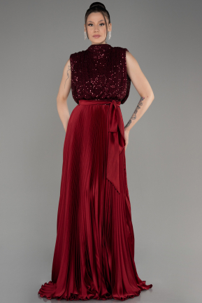 Длинное Вечернее Платье Бордовый ABU3326