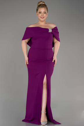 Вечернее Платье Большого Размера Длинный Фиолетовый ABU3945