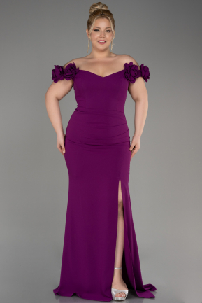 Платье На Выпускной Большого Размера Длинный Фиолетовый ABU3946