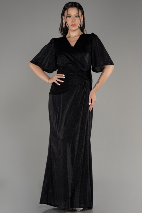 вечернее платье большого размера Длинный Черный ABU4004