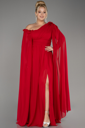 Вечернее платье большого размера Длинный Сифон Красный ABU4002