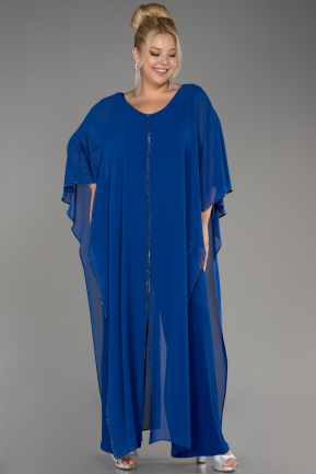 Платье Для Приглашения Большого Размера Сифон Ярко-синий ABT112