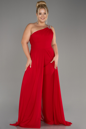 Платье для приглашения большого размера Сифон Красный ABT119