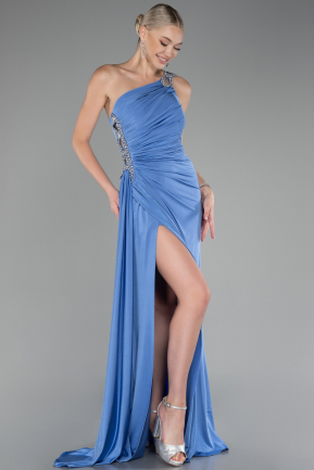 Длинное Вечернее Платье Синий ABU2964