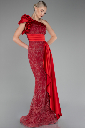 Платье для помолвки большого размера Длинный Красный ABU4060
