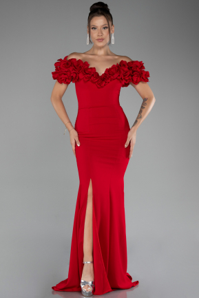 Вечернее платье большого размера Длинный Красный ABU4081