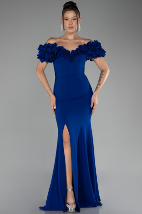 Вечернее платье большого размера Длинный Ярко-синий ABU4081