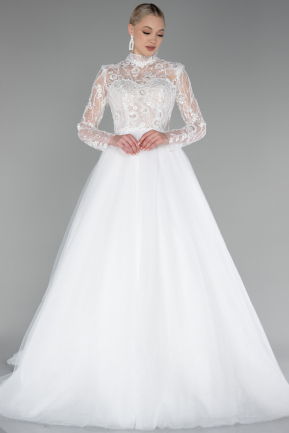 Свадебное платье Длинный Белый ABU4107