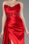 Платье на выпускной большого размера Длинный Атласный Красный ABU3855