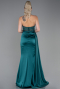Платье на выпускной большого размера Длинный Атласный Изумрудно-зеленый ABU3855