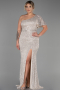 Длинное Свободное Вечернее Платье Телесный ABU1893