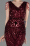 Платье для помолвки большого размера Длинный Чешуйчатый Бордовый ABU3845