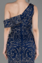 Платье для помолвки большого размера Длинный С камнями Темно-синий ABU3854