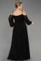 Платье для помолвки большого размера Длинный Сифон Черный ABU3915