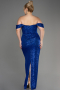 Платье для помолвки большого размера Длинный Ярко-синий ABU3919
