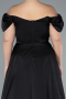 Вечернее платье большого размера Длинный Атласный Черный ABU4576
