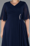 Вечернее платье большого размера Длинный Сифон Темно-синий ABU5180