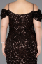 Платье для приглашения большого размера Миди Коричневый ABK2534
