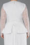 Вечернее платье большого размера Длинный Кружево Белый ABU5881