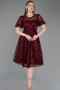 Коктейльные Платья Миди Кружево Бордовый ABK2550