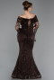Вечерняя Одежда Русалка Чешуйчатый Длинный Светло-коричневый ABU5623