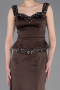 Вечерние Платья Русалка Длинный Атласный Коричневый ABU6155