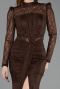 Вечерняя Одежда Длинный Кружево Коричневый ABU6169