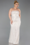 Вечернее платье большого размера Длинный Из бисера Бежевый ABU6162