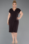 Платье для приглашения большого размера Миди Коричневый ABK2614