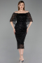Коктейльные Платья Миди Из бисера Черный ABK2634