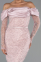 Вечерние Платья Миди Из бисера Пудровый ABK2663
