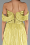 Вечерние Платья Сифон Длинный Фисташковый ABU6478
