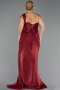 Abendkleid in Übergröße Lang Chiffon Weinrot ABU6631